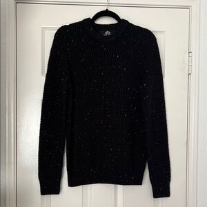 Cabin Fever Waffle Knit Sweater with Speckles in Black